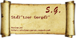 Stötzer Gergő névjegykártya